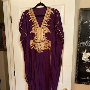 Brand new purple and gold caftan. One size